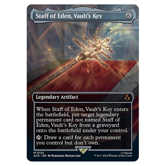 Magic The Gathering - Universes Beyond - Assassin's Creed - Staff of Eden, Vault's Key (Borderless Card) - 0123