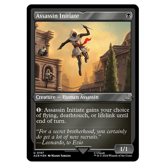 Magic The Gathering - Universes Beyond - Assassin's Creed - Assassin Initiate (Etched Foil) - 0197