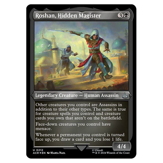 Magic The Gathering - Universes Beyond - Assassin's Creed - Roshan, Hidden Magister (Etched Foil) - 0212