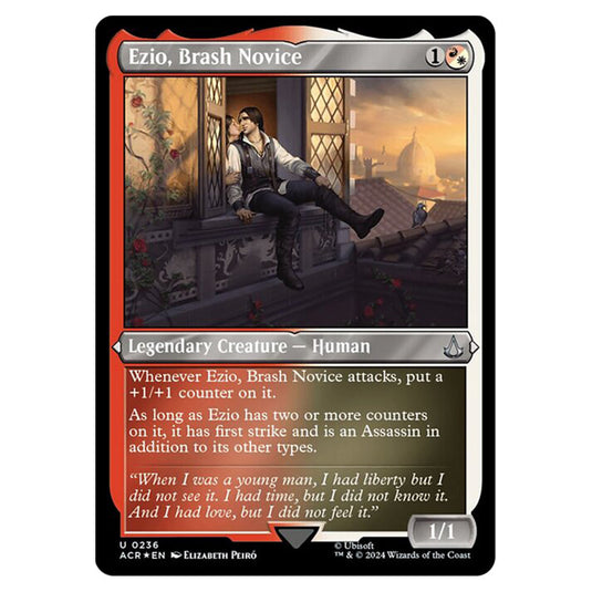 Magic The Gathering - Universes Beyond - Assassin's Creed - Ezio, Brash Novice (Etched Foil) - 0236