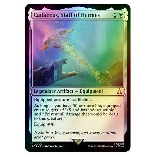 Caduceus, Staff of Hermes 0002 card from the Magic The Gathering set Universes Beyond - Assassin's Creed