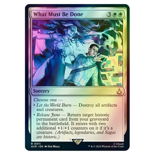 What Must Be Done 0011 card from the Magic The Gathering set Universes Beyond - Assassin's Creed