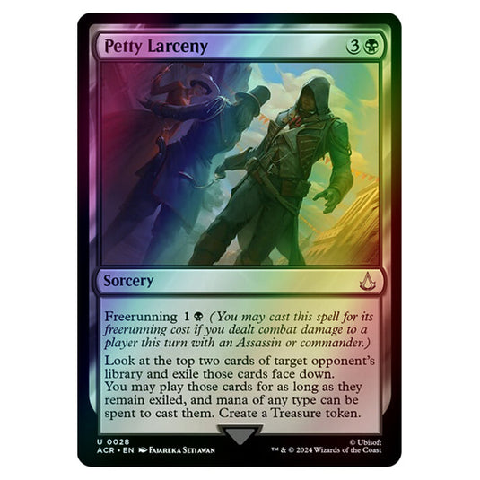 Petty Larceny 0028 card from the Magic The Gathering set Universes Beyond - Assassin's Creed