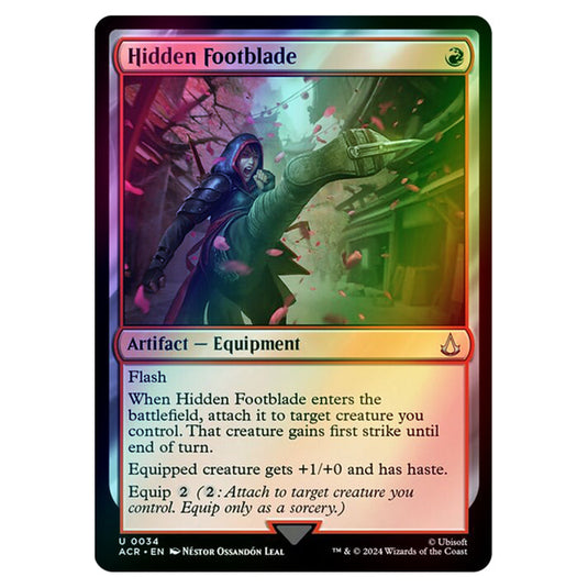 Hidden Footblade 0034 card from the Magic The Gathering set Universes Beyond - Assassin's Creed