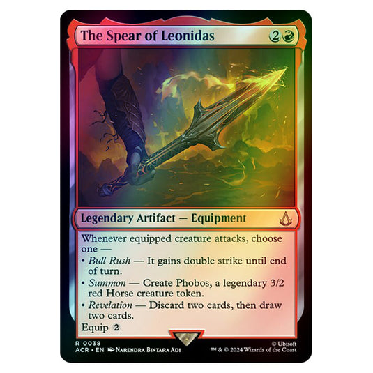 The Spear of Leonidas 0038 card from the Magic The Gathering set Universes Beyond - Assassin's Creed