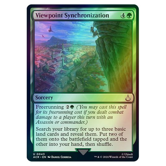 Viewpoint Synchronization 0043 card from the Magic The Gathering set Universes Beyond - Assassin's Creed