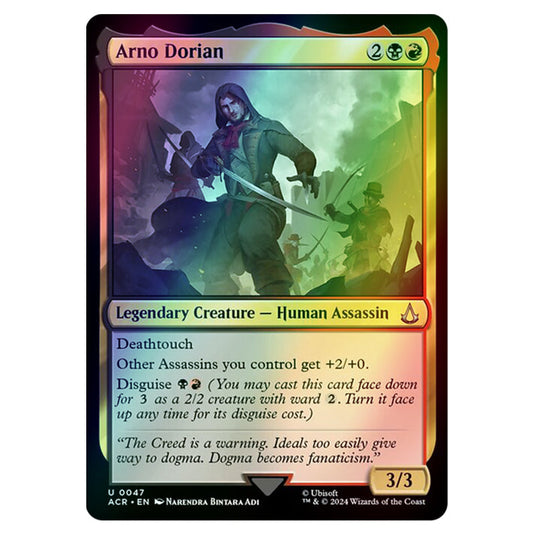 Arno Dorian 0047 card from the Magic The Gathering set Universes Beyond - Assassin's Creed