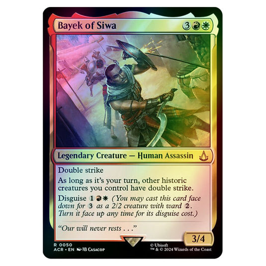 Bayek of Siwa 0050 card from the Magic The Gathering set Universes Beyond - Assassin's Creed