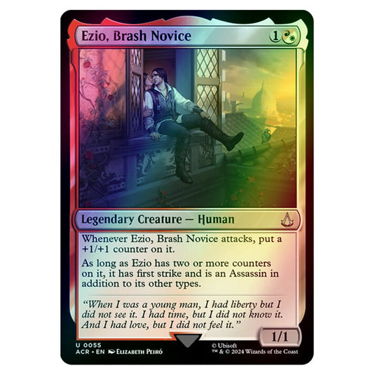 Ezio, Brash Novice 0055 card from the Magic The Gathering set Universes Beyond - Assassin's Creed