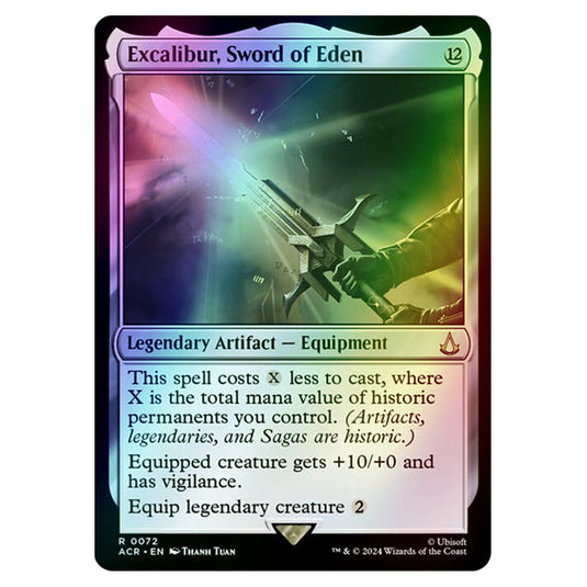 Excalibur, Sword of Eden 0072 card from the Magic The Gathering set Universes Beyond - Assassin's Creed