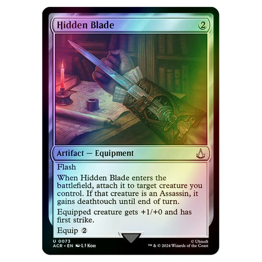 Hidden Blade 0073 card from the Magic The Gathering set Universes Beyond - Assassin's Creed