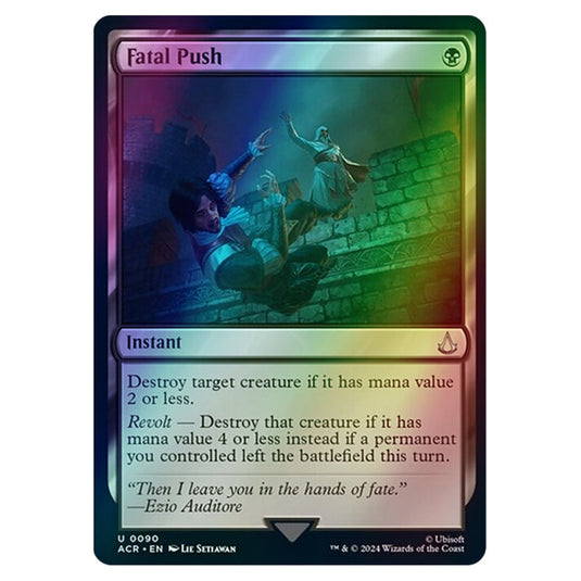 Fatal Push 0090 card from the Magic The Gathering set Universes Beyond - Assassin's Creed