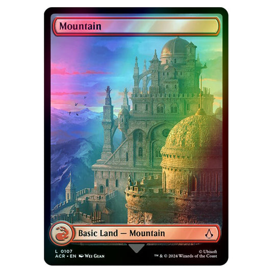 Mountain 0107 card from the Magic The Gathering set Universes Beyond - Assassin's Creed