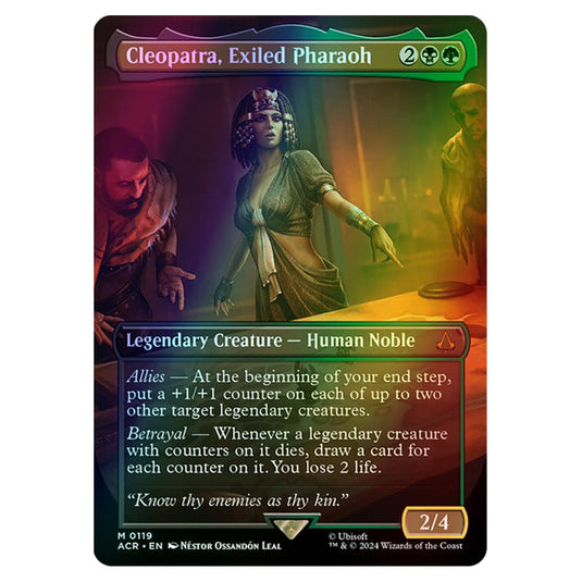 Cleopatra, Exiled Pharaoh 0119 card from the Magic The Gathering set Universes Beyond - Assassin's Creed