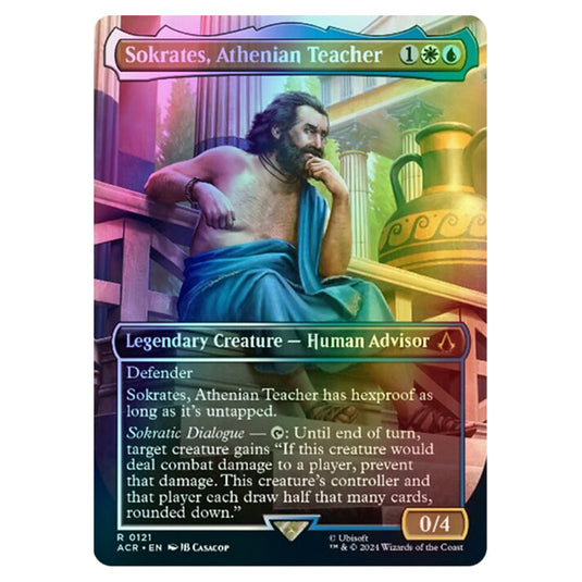 Sokrates, Athenian Teacher 0121 card from the Magic The Gathering set Universes Beyond - Assassin's Creed