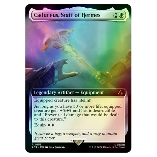 Caduceus, Staff of Hermes 0155 card from the Magic The Gathering set Universes Beyond - Assassin's Creed