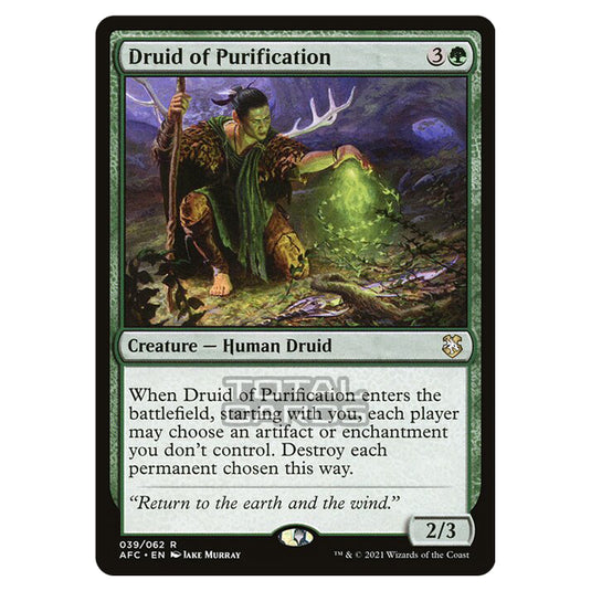 Magic The Gathering - Adventures in the Forgotten Realms - Commander - Druid of Purification - 39/331