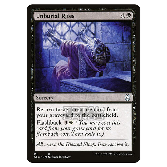 Magic The Gathering - Adventures in the Forgotten Realms - Commander - Unburial Rites - 111/331