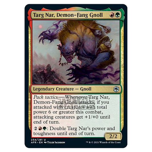Magic The Gathering - Adventures in the Forgotten Realms - Targ Nar, Demon-Fang Gnoll - 234/281