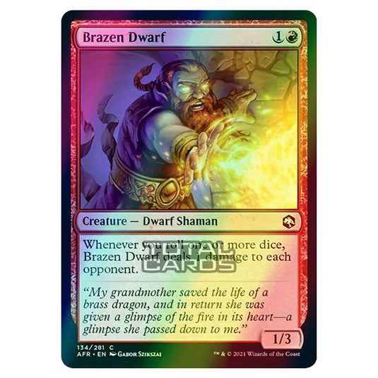 Magic The Gathering - Adventures in the Forgotten Realms - Brazen Dwarf - 134/281 (Foil)