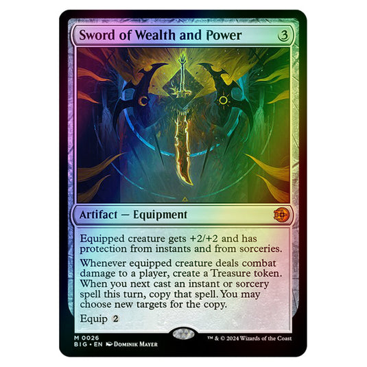 Magic The Gathering - Outlaws of Thunder Junction - The Big Score - Sword of Wealth and Power - 0026 (Foil)