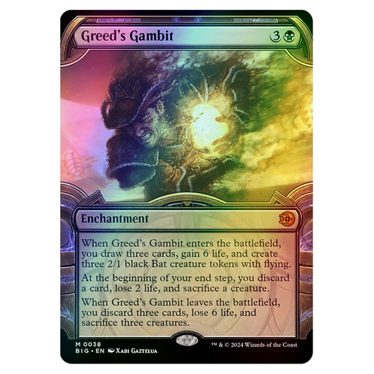 Magic The Gathering - Outlaws of Thunder Junction - The Big Score - Greed's Gambit (Vault Frame) - 0038 (Foil)