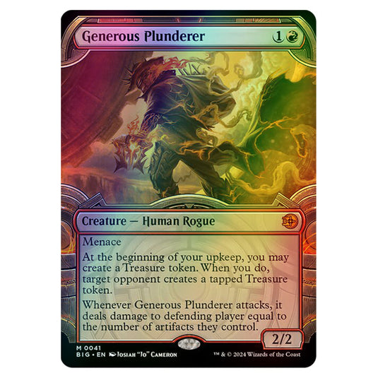 Magic The Gathering - Outlaws of Thunder Junction - The Big Score - Generous Plunderer (Vault Frame) - 0041 (Foil)