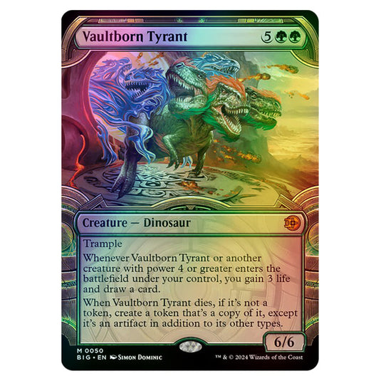 Magic The Gathering - Outlaws of Thunder Junction - The Big Score - Vaultborn Tyrant (Vault Frame) - 0050 (Foil)