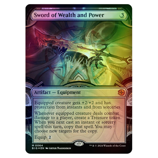 Magic The Gathering - Outlaws of Thunder Junction - The Big Score - Sword of Wealth and Power (Vault Frame) - 0064 (Foil)