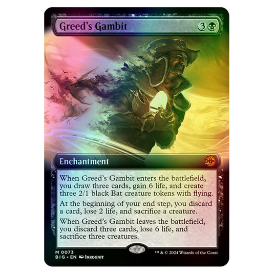 Magic The Gathering - Outlaws of Thunder Junction - The Big Score - Greed's Gambit (Extended Art) - 0073 (Foil)