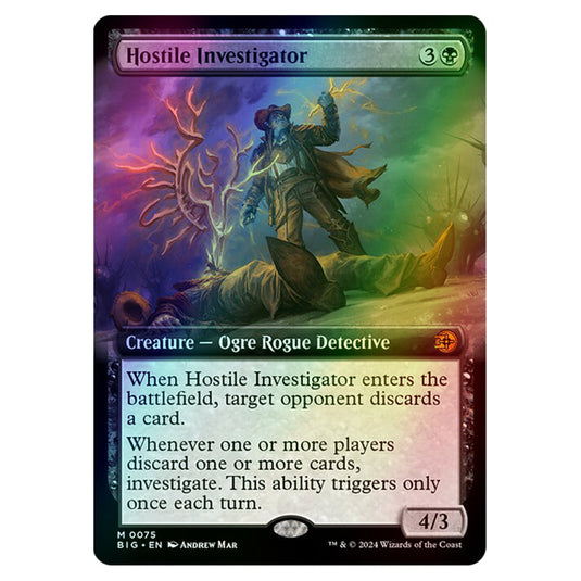 Magic The Gathering - Outlaws of Thunder Junction - The Big Score - Hostile Investigator (Extended Art) - 0075 (Foil)