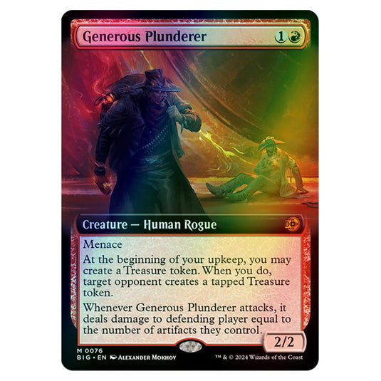 Magic The Gathering - Outlaws of Thunder Junction - The Big Score - Generous Plunderer (Extended Art) - 0076 (Foil)