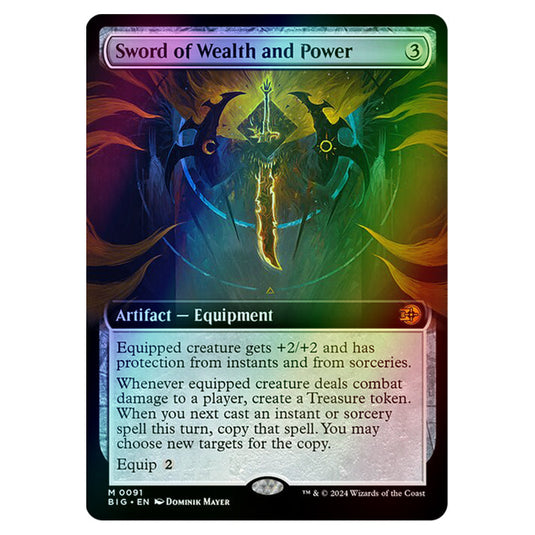 Magic The Gathering - Outlaws of Thunder Junction - The Big Score - Sword of Wealth and Power (Extended Art) - 0091 (Foil)