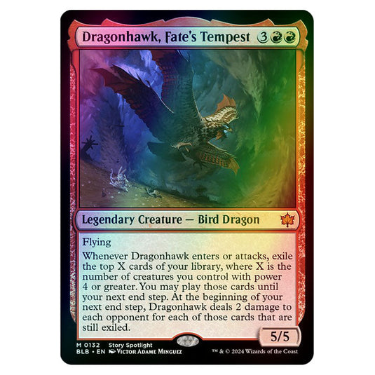 Magic The Gathering - Bloomburrow - Dragonhawk, Fate's Tempest - 0132 (Foil)