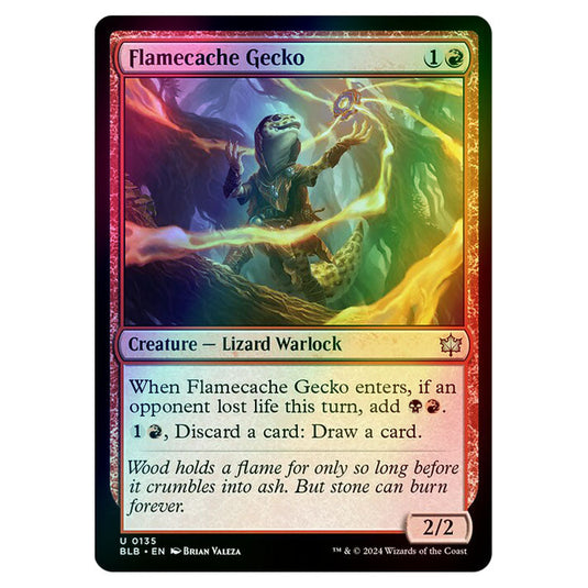 Magic The Gathering - Bloomburrow - Flamecache Gecko - 0135 (Foil)