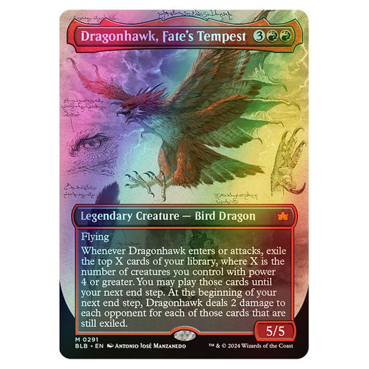 Magic The Gathering - Bloomburrow - Dragonhawk, Fate's Tempest - 0291 (Foil)