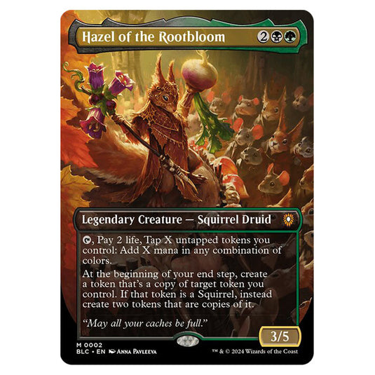 Hazel of the Rootbloom 0002 card from the Magic The Gathering set Bloomburrow Commander