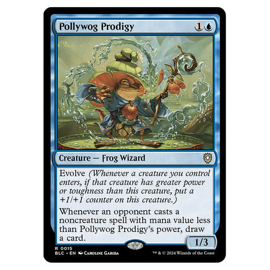 Pollywog Prodigy 0015 card from the Magic The Gathering set Bloomburrow Commander