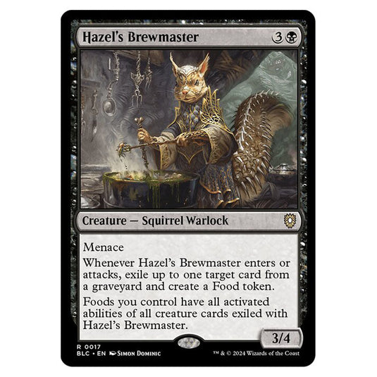 Hazel's Brewmaster 0017 card from the Magic The Gathering set Bloomburrow Commander