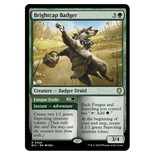 Brightcap Badger // Fungus Frolic 0028 card from the Magic The Gathering set Bloomburrow Commander