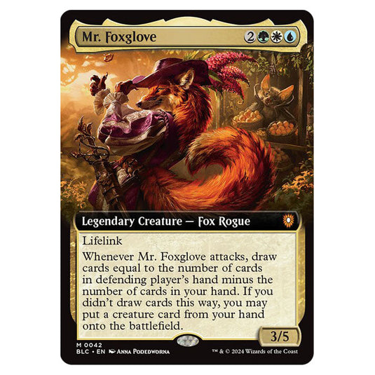 Mr. Foxglove 0042 card from the Magic The Gathering set Bloomburrow Commander