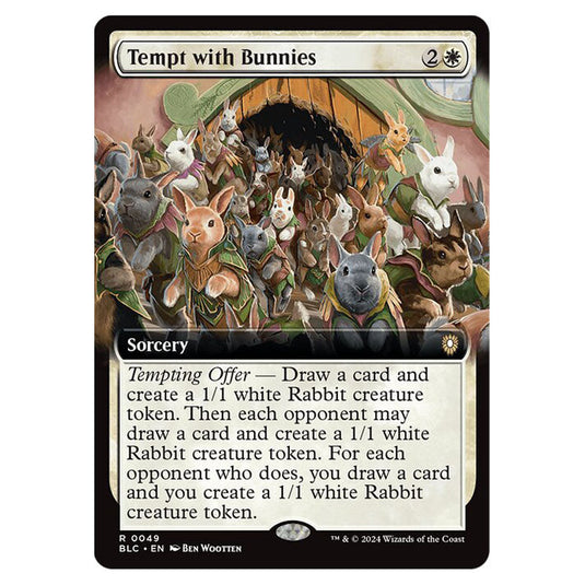 Tempt with Bunnies 0049 card from the Magic The Gathering set Bloomburrow Commander