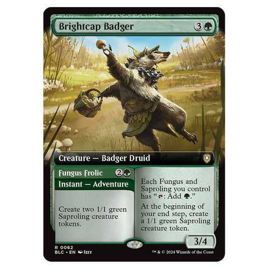 Brightcap Badger // Fungus Frolic 0062 card from the Magic The Gathering set Bloomburrow Commander