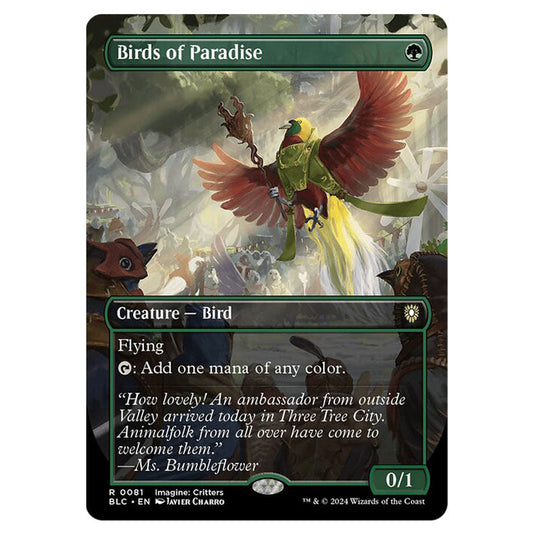 Birds of Paradise 0081 card from the Magic The Gathering set Bloomburrow Commander