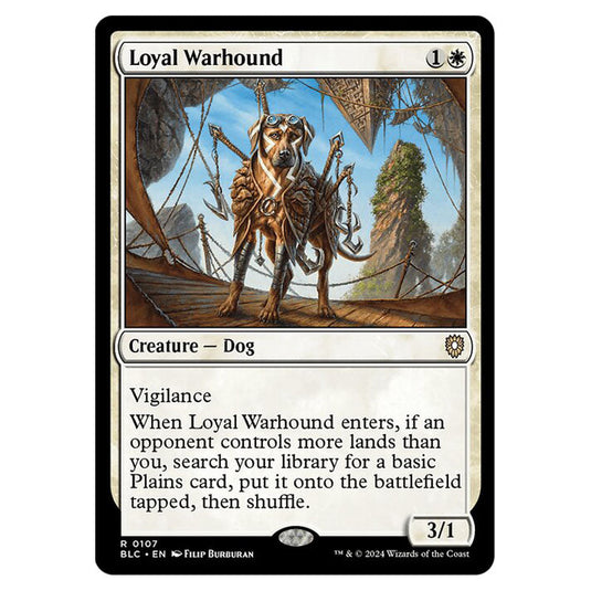 Loyal Warhound 0107 card from the Magic The Gathering set Bloomburrow Commander