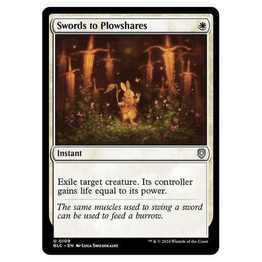 Swords to Plowshares 0109 card from the Magic The Gathering set Bloomburrow Commander