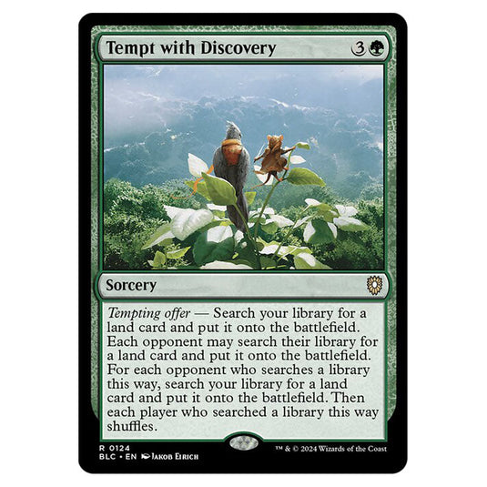 Tempt with Discovery 0124 card from the Magic The Gathering set Bloomburrow Commander