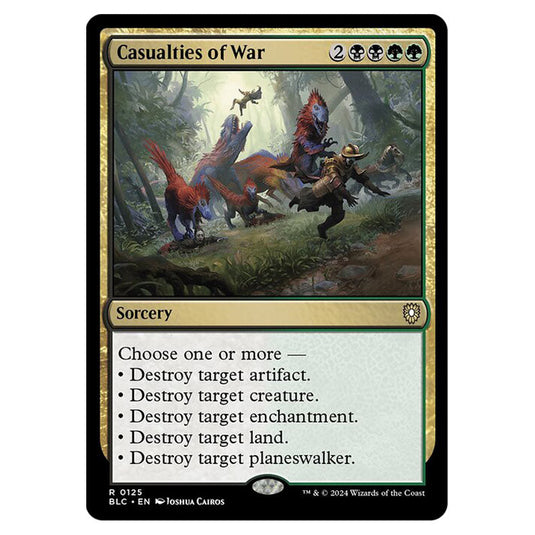 Casualties of War 0125 card from the Magic The Gathering set Bloomburrow Commander