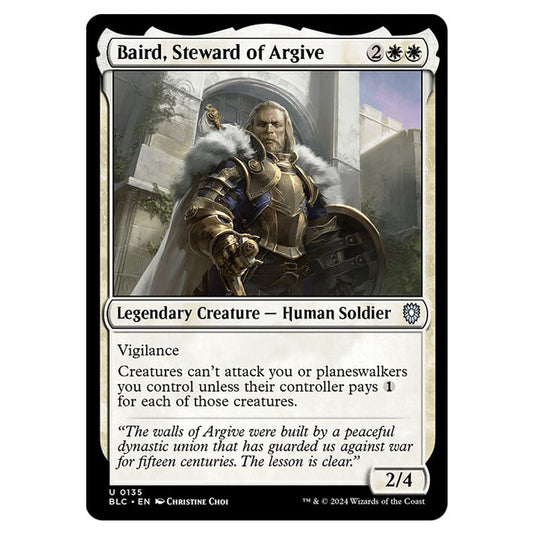 Baird, Steward of Argive 0135 card from the Magic The Gathering set Bloomburrow Commander