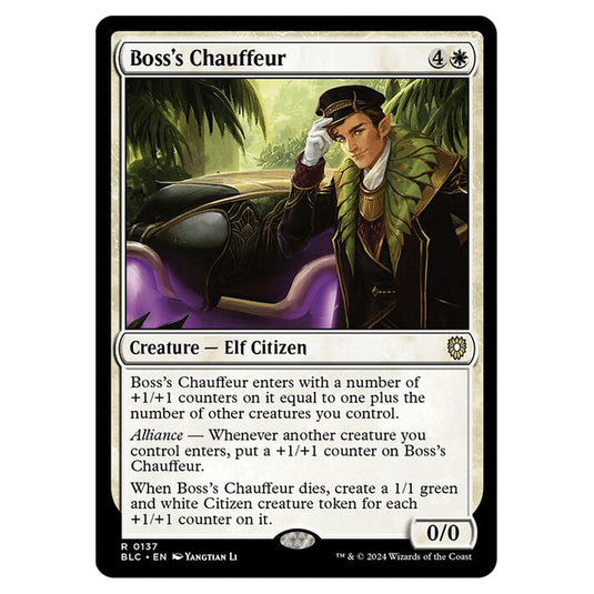 Boss's Chauffeur 0137 card from the Magic The Gathering set Bloomburrow Commander